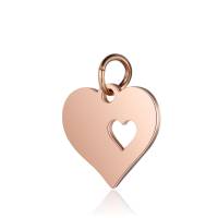 Edelstahl-Anhänger Herz 12mm Rosegold mit Bindering für Armbänder, Ketten, Schlüsselanhänger Bild 1