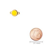 Verbinder gold 10mm mit Kristallstein in Yellow Opal 7mm 24K vergoldet für Freundschaftsarmband Bild 3