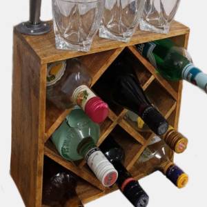 3Fach Wein- und Spirituosenspender für Hausbar, Flaschenregal, Industrial Style, Alkoholspender, Geschenk für Männer, Mä Bild 3