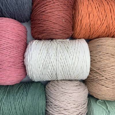 Makrameegarn 4mm single twist 235m – Recyceltes Baumwollgarn für Makramee, Häkeln & Stricken