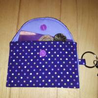 Mini-Bag, Mini-Geldbörse, Sammelkartentasche - Lila gepunktet Bild 2