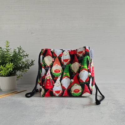 Projekttasche für Stricken | Wichtel | Bobbeltasche | Japanische Reistasche | besondere Stricktasche | Projekt Bag