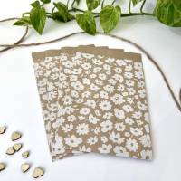 10 Stück Geschenktüten Papier WHITE FLOWERS 12x19 cm Tüten aus Kraftpapier Shopmaterial Versandbedarf Einpacken Bild 5