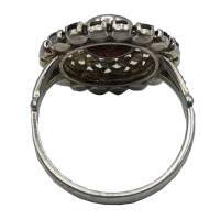 925 Silber Blüten Granat Ring 50er Jahre RG56 Bild 3
