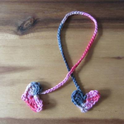Nabelschnurbändchen Herzen pink Farbverlauf - Geburt - 100% Baumwolle