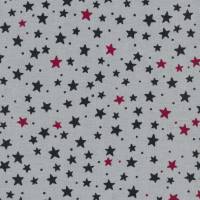 Westfalenstoffe Bergen grau anthrazit rot Sterne 100% Baumwolle Webware Webstoff Bild 1