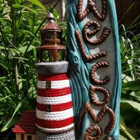 Leuchtturm aus Keramik zum Beleuchten Bild 1
