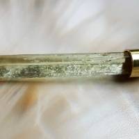 Grüner Beryll - Heliodor Kristall Anhänger, vergoldetes Silber, ohne oder mit vergoldeter Silber Schlangenkette Bild 5