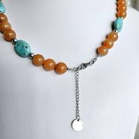 Edelsteinkette Aventurin - Edelsteinkette für Damen, bunte Perlenkette Bild 10