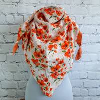 Damen XL Dreieckstuch aus Musselin -  Orange Flower Bild 1