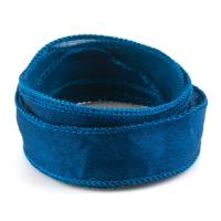 Crêpe Satin Seidenband Blaugrün 1m 100% Seide handgenäht und handgefärbt Schmuckband Wickelarmband Bild 1