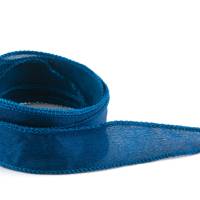 Crêpe Satin Seidenband Blaugrün 1m 100% Seide handgenäht und handgefärbt Schmuckband Wickelarmband Bild 2