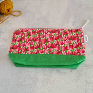 Projekttasche für Stricken | Tulpen | Stricktasche | Praktische Bobbeltasche Bild 4