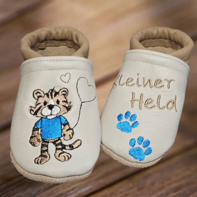 Lederpuschen Krabbelschuhe Hausschuhe Personalisierbar