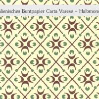Geschenkpapier Halbmonde grün/braun, 10 Bogen Buntpapier, Carta Varese/Carta Pura Bild 1