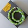 Häkelkette in grün und weiß, Länge 51 cm, Halskette aus Glasperlen gehäkelt, Perlenkette, Glasperlenkette, Schmuck Bild 5