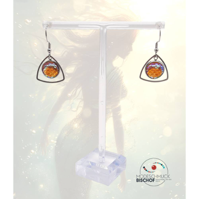 Meereszauber - Edelstahlohrringe mit Meerjungfrauen-Cabochons - Triangle