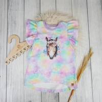 Cutie Shirt mit Flügelärmel - Pastell Bunt mit Pferd Bild 1