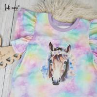 Cutie Shirt mit Flügelärmel - Pastell Bunt mit Pferd Bild 2