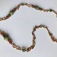 Kupfer-Schmuck Set mit natürlichen grünen Opalperlen und Achat Bild 7