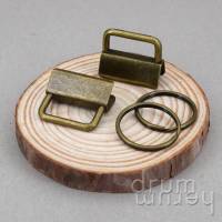 10 / 50 Schlüsselband-Rohlinge für 25 mm Band, inkl. Schlüsselring, antikbronzefarben Bild 1