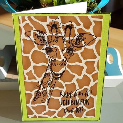 Giraffengruß: Kopf hoch! Ich bin für Dich da! Eine Karte die Mut macht aus der DIYmanufaktur Himmlisches*