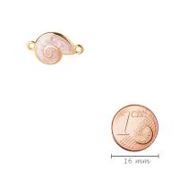 Zamak-Verbinder Muschel gold 16x19mm 24K vergoldet mit Emaille in Pearl Pink Bild 2