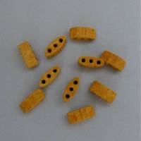 Trennstege gebogen, gelb matt, 9 mm breit, 3 Loch Perlen, Keramikperlen, Schmuckelement, Bild 1