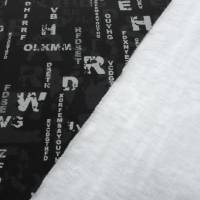 Stoff Baumwolle leichter Sweatshirtstoff Black Matrix schwarz hellgrau Kinderstoff Kleiderstoff Bild 4