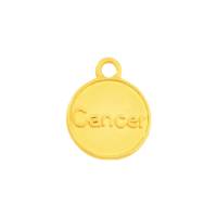 Zamak-Anhänger Sternzeichen Cancer (Krebs) gold 12mm 24K vergoldet mit Emaille in Eisblau Bild 2