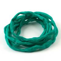 Handgefärbtes Habotai-Seidenband Grün ø3mm Seidenschnur 100% reine Seide Bild 1