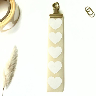 Aufkleber in Herzform WEISS Mini-Sticker Geschenkaufkleber Herzen 2,2cm mattweiß Ministickers aus Papier schlicht