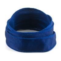 Crêpe Satin Seidenband Royalblau 1m 100% Seide handgenäht und handgefärbt Schmuckband Wickelarmband Bild 1