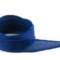 Crêpe Satin Seidenband Royalblau 1m 100% Seide handgenäht und handgefärbt Schmuckband Wickelarmband Bild 2