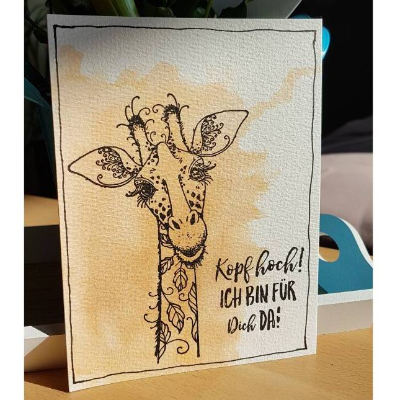 Mutmachkarte mit einer lustigen Giraffe - Kopf hoch! Ich bin für Dich da!