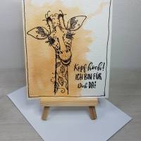 Mutmachkarte mit einer lustigen Giraffe - Kopf hoch! Ich bin für Dich da! Bild 3