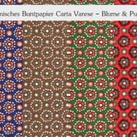 Kennenlernangebot * Geschenkpapier Blume & Punkte, 4 Bogen Buntpapier sortiert, Carta Varese/Carta Pura Bild 1