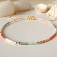 Zierliches Armband aus Miyuki Perlen, verstellbar, kleine Geschenke Frauen, Geburtstagsgeschenk Freundin Bild 4