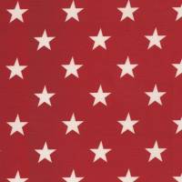 Westfalenstoffe Bergen rot cremeweiß Sterne 25cm x 25cm 100% Baumwolle Webware Webstoff Bild 1