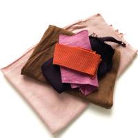 Merinowollpullover für Kinder 110/116 rosa/zimtbraun Upcycling Kinderpullover aus Wolle im Colorblockdesign Bild 5