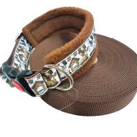 Hundehalsband Wuff 40-45 cm verstellbar mit Steckschließe Halsband braun mit Polsterung Bild 2
