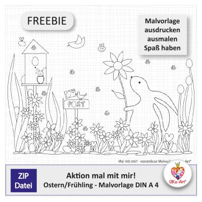 kostenlose Malvorlage Ostern, Aktion 