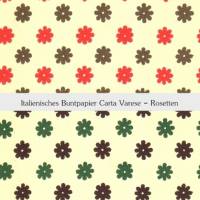 Geschenkpapier Rosetten grün/braun + rot/braun, 10 Bogen Buntpapier, 2 Farben je 5 Bogen, Carta Varese/Carta Pura Bild 1