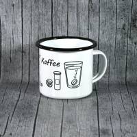 Tasse **KaterKaffee** von ZWEIFARBIG aus Emaille Kaffeetasse Küche Geschenk Emaillebecher Geburtstag Dekoration Bild 2