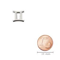 Anhänger Sternzeichen Gemini (Zwillinge) antik silber 12x15mm (Ø2mm) 999° versilbert für Armbänder Bild 2