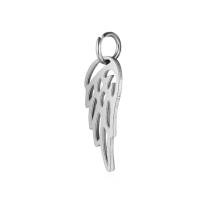 Edelstahl-Anhänger Flügel 6x20mm Silber mit Bindering für Armbänder, Ketten, Schlüsselanhänger Bild 1