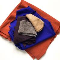 Kinderpullover Größe 92 100% Merinowolle orange blau Upcycling Colorblockpullover für Kinder Bild 5