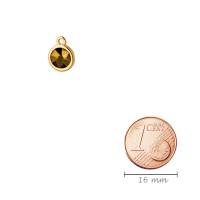 Anhänger gold 10mm mit Kristallstein in Crystal Dorado 7mm 24K vergoldet für Armbänder, Ketten, Ohrringe Bild 2