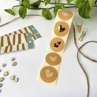 Aufkleber rund mit Herz KARAMELL GOLD Sticker Geschenkaufkleber 5cm osterliche dekoaufkleber Geschenksticker sommer Bild 3