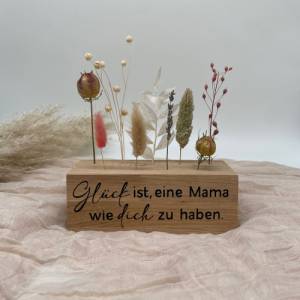 Trockenblumenständer aus Holz, Blumenleiste personalisiert mit Trockenblumen, Flowerbar, Geschenk, Muttertag, Hochzeit, Bild 3